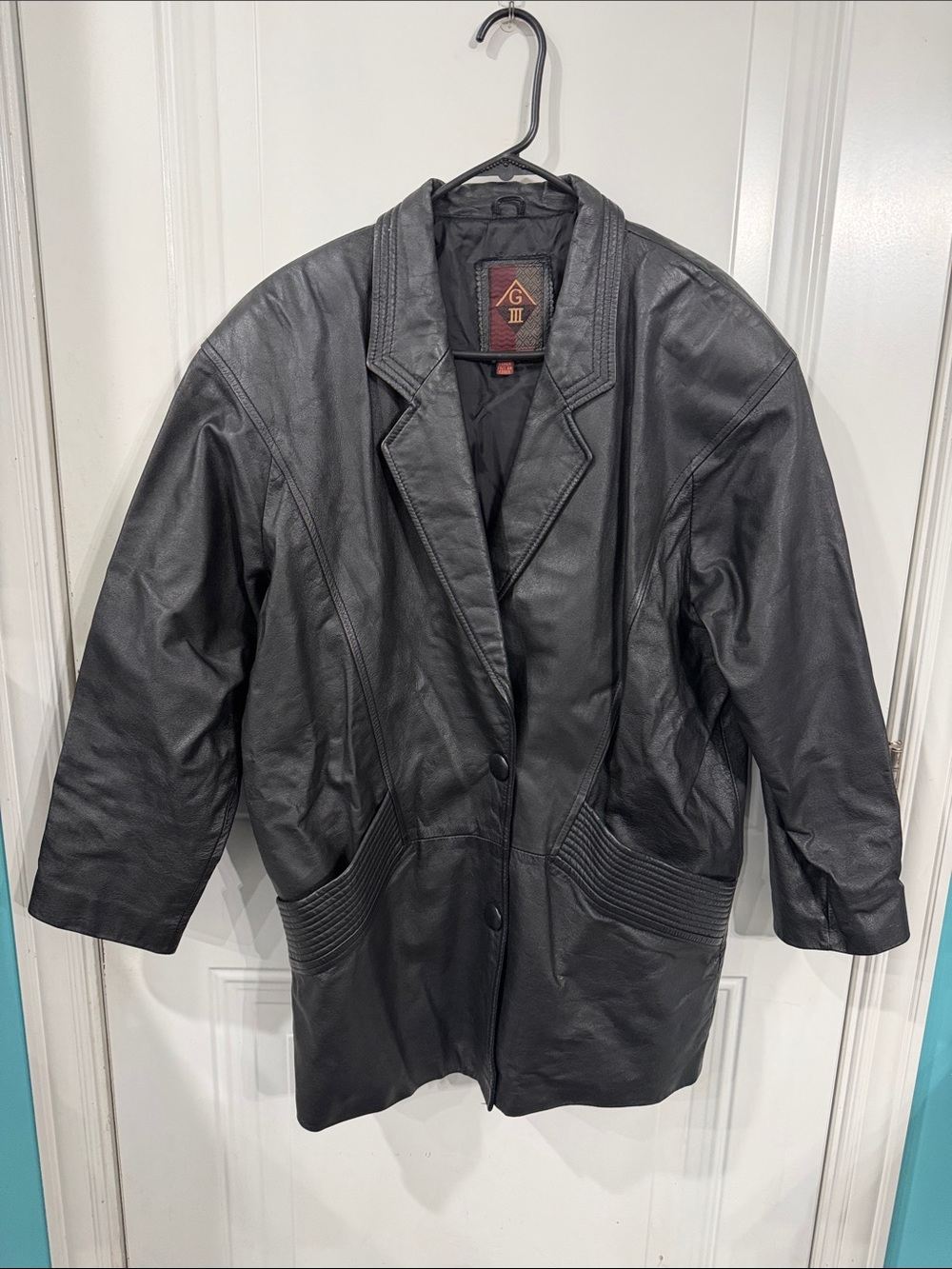 Women’s Black Leather Blazer Jacket by GIII